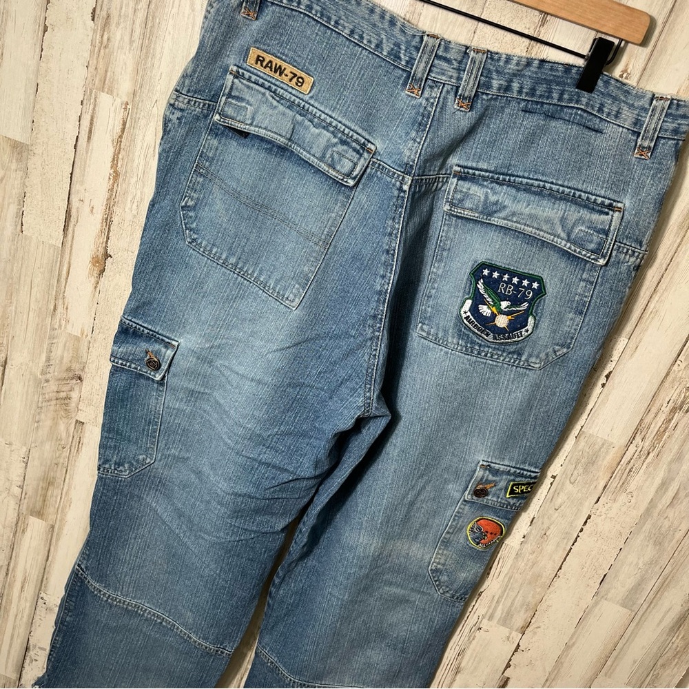 Vintage Y2K Patch Skater Loose Cargo Retro Jeans Mens Size 40 x 29 - Picture 5 of 10